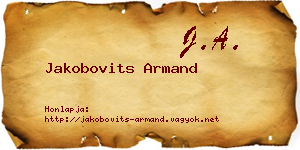 Jakobovits Armand névjegykártya